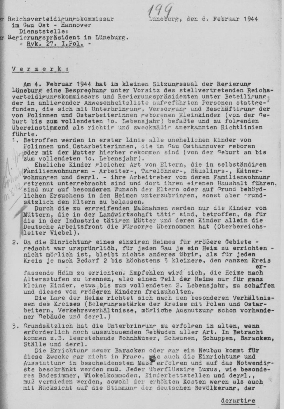 Der Regierungsprsident in Lneburg am 8. Februar 1944 (1.Teil)